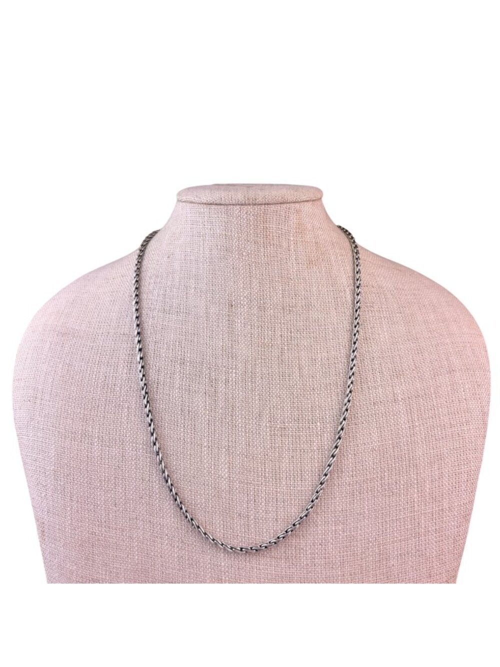 Sterling Silver Womens Wheat Chain Necklace 925 Handmade Elegant Design